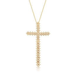 CHAIN ​​WITH GOLD PLATED WHITE CROSS PENDANT