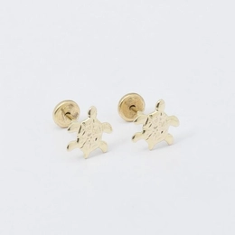 GOLD PLATED SMALL TURTLE EARRING