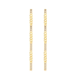 GROUMET CHAIN ​​EARRING WITH STUDED STICKS GOLD PLATED