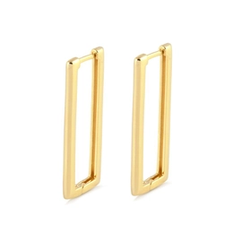 SQUARE HOOP EARRING 3.8CM HEIGHT GOLD PLATED