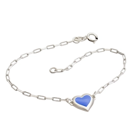 Pastel Blue Heart Silver Bracelet