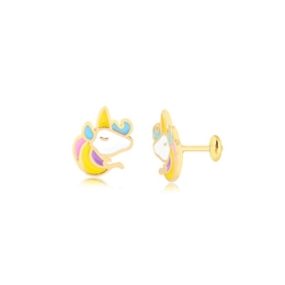 Great Golden Resin Unicorn Earring