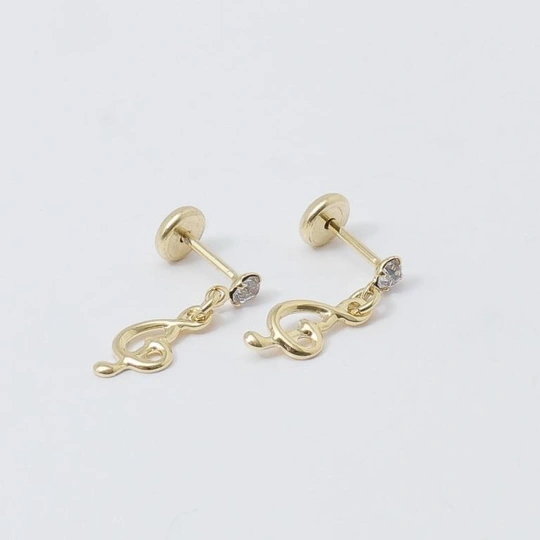 SUN CLAVE EARRING WITH ARG. AND GOLD-PLATED FLAT