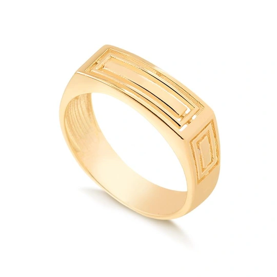 MEN'S RING WITH GOLD PLATED CLOUTS
