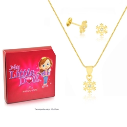 KIDS SET ICE FLAKES WITH GOLD PLATED ZIRCONIA STONES