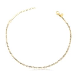 Anklet SET WITH GOLD-PLATED CRYSTAL ZIRCONIA STONES