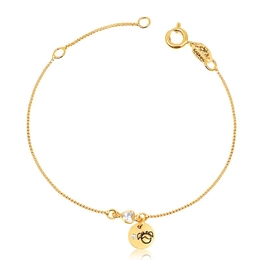 VENETIAN MESH BRACELET WITH LIGHT POINT AND GIRL PENDANT WITH GOLD-PLATED RESIN
