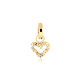STUDED HEART PENDANT WITH GOLD PLATED CLICK COUNTER RING