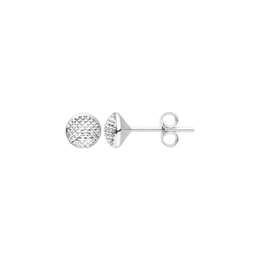 DOTTED BALL EARRING DISC 5MM SILVER