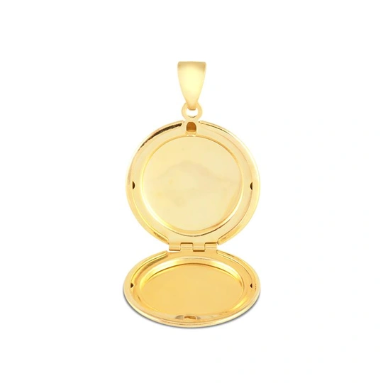 MOTHER RELICARY PENDANT 2.5CM WITH GOLD PLATED CLICK COUNTER HOOP