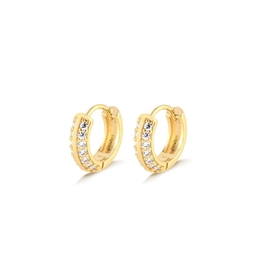 SMALL CLICK HOOP EARRING WITH GOLD PLATED SMOOTH FILLET