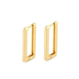 SQUARE HOOP EARRING 2.8CM HEIGHT GOLD PLATED