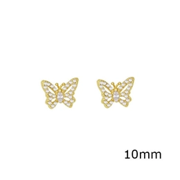 open wing butterfly zirconia earring