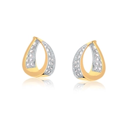 EARRING WITH GOLD-PLATED ZIRCONIA STONES