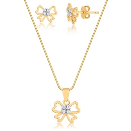 GOLD-PLATED ZIRCONIA LACE SET
