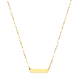 CHILDREN'S CHOKER WITH SMOOTH GOLD PLATED ENGRAVING PLATE