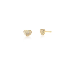 Heart earring with white gold -plated white zirconias