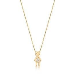 NECKLACE WITH GOLD PLATED GIRL'S PENDANT