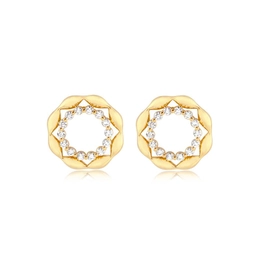Earring Double Circle hollow grove to gold