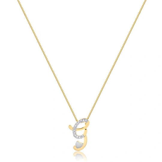 CHOKE LETTER "G" WITH GOLD-PLATED HEART AND ZIRCONIA