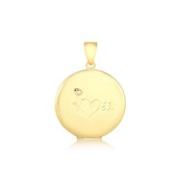 MOTHER RELICARY PENDANT 2.5CM WITH GOLD PLATED CLICK COUNTER HOOP