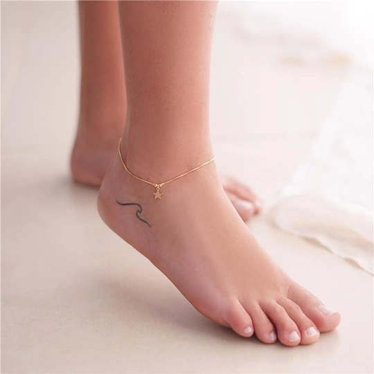 ANKLE WITH TWO POLLS + GOLD-PLATED STAR
