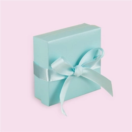 Box for jewelry 08x08cm with 10 Tiffany units with paper art ribbon