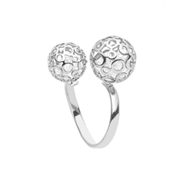 Pantallas de anillo con cristales de plata.