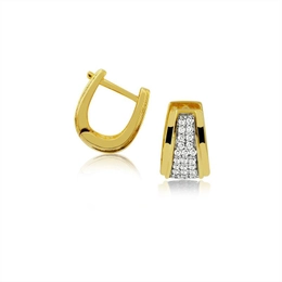 GOLD PLATED EARRING WITH ZIRCONIA STONES