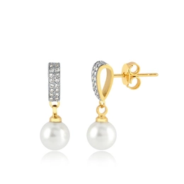 GOLD PLATED EARRING WITH 32 ZIRCONIA STONES OF 1.25MM AND