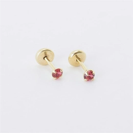 9.5MM GOLD PLATED FLAT FUNNATE RINSE SS8 PINK WITH PIN