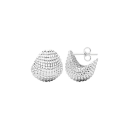 SMALL DOTTED HELMET EARRING SILVER