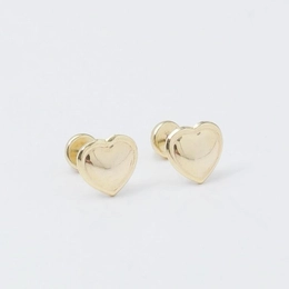 GOLD LEAFED SMOOTH HEART EARRING