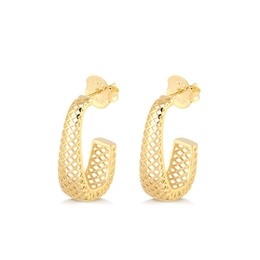 GOLD PLATED WRAPPED HALF HOOP EARRING