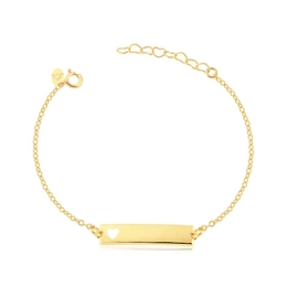 CHILDREN'S FLAPPER BRACELET WITH GOLD PLATED HEART DETAIL